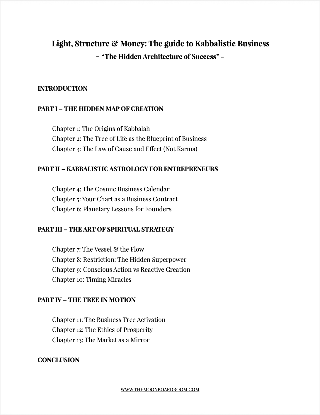 Light, structure and money